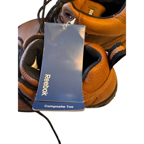 Reebok Waterproof Composite Toe Brown Leather Unisex Hiking Boots M/8.5 W/10.5 - Picture 9 of 12